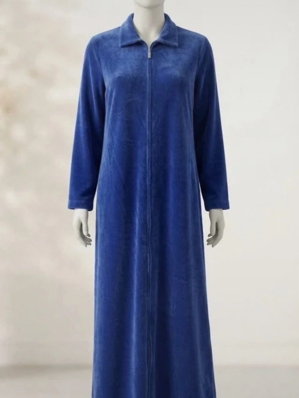Appleseed's Long Zip-Front Maxi Dress in Blue